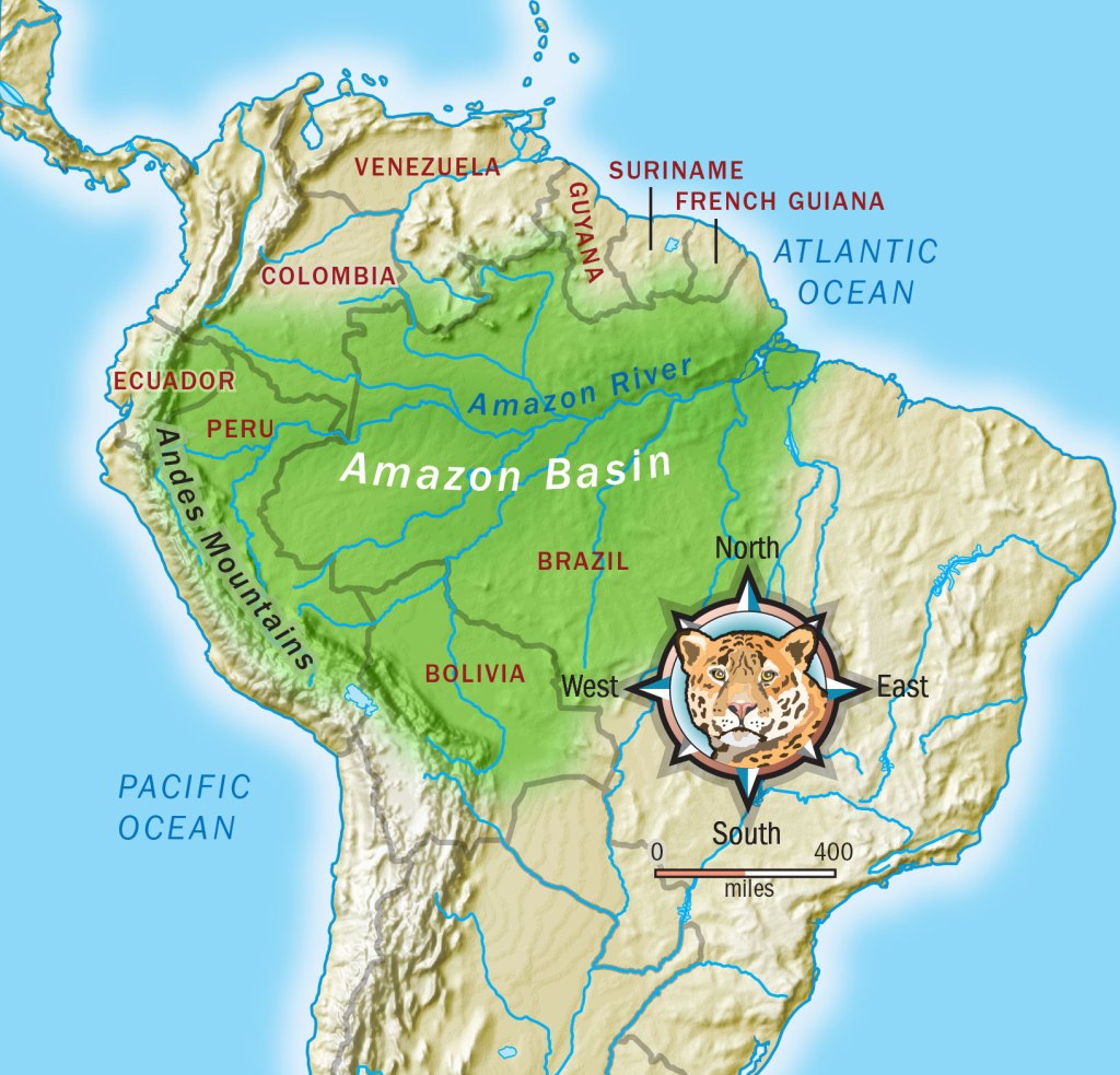 river amazon map for kids